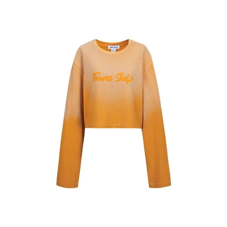 URBAN REVIVO Drop Shoulder Sleeve T Shirt Women's Orange-0