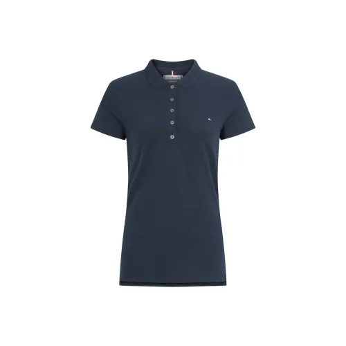 Tommy Hilfiger Short Sleeve Polo Shirts Women's Blue