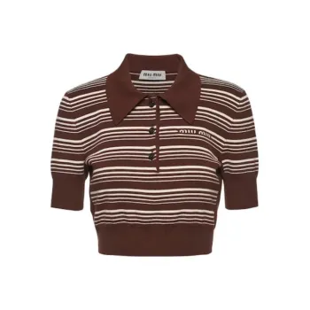 MIU MIU SS23 Polo Shirt Women's Tobacco