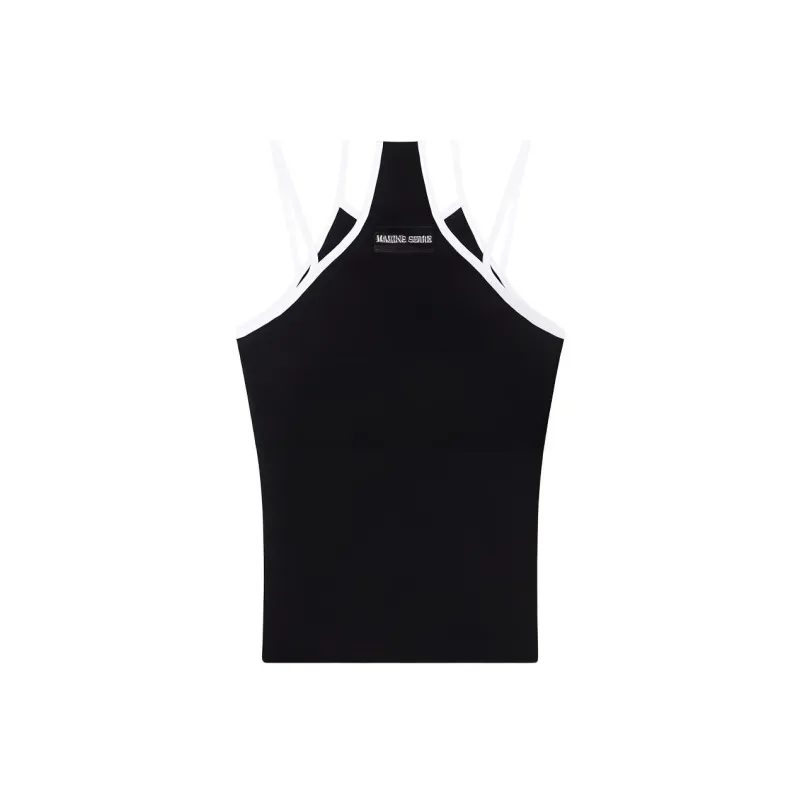 Marine Serre Tank Top Women's Black White-1