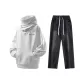 Clothing Set (Top Heather Gray+Pants Black)