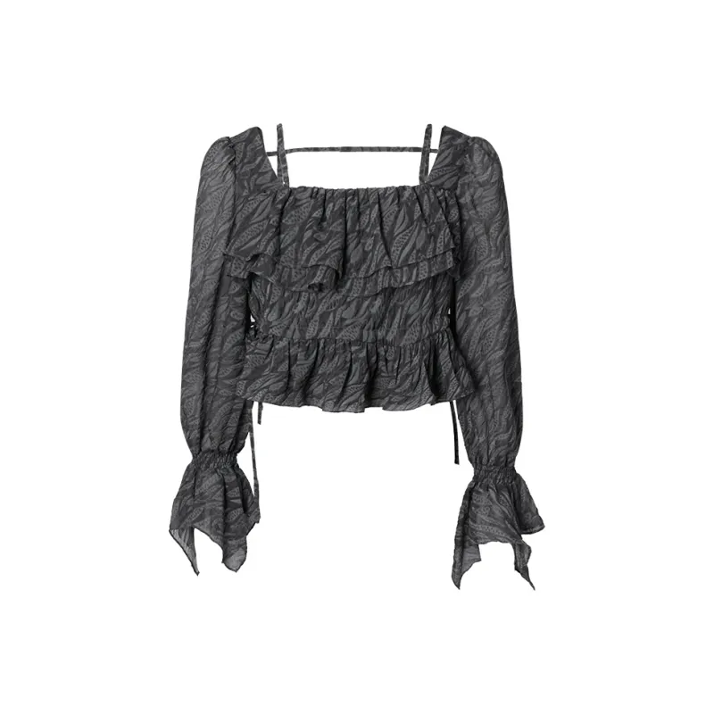 MEETLADY Chiffon Shirts Women's-0