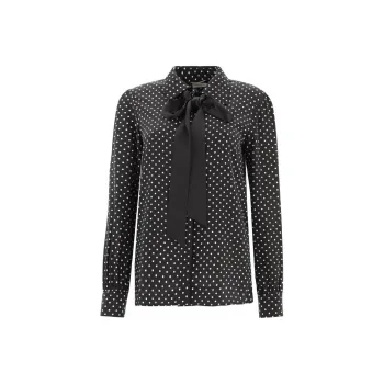 SAINT LAURENT Bow Detailed Long-Sleeved Shirt