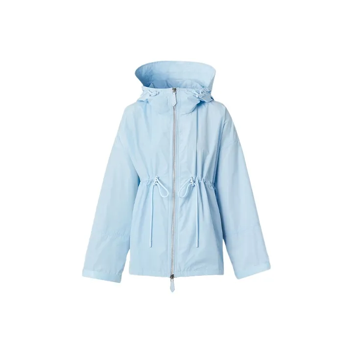 Burberry Shape Memory Lightweight Hooded Jacket 'Pale Blue'-0