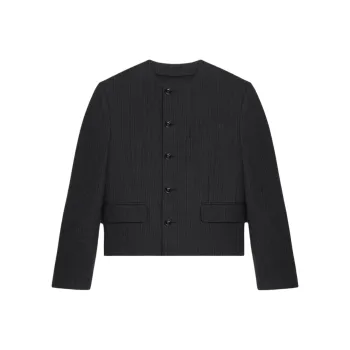 CELINE Short Mods Jacket In Wool Gabardine