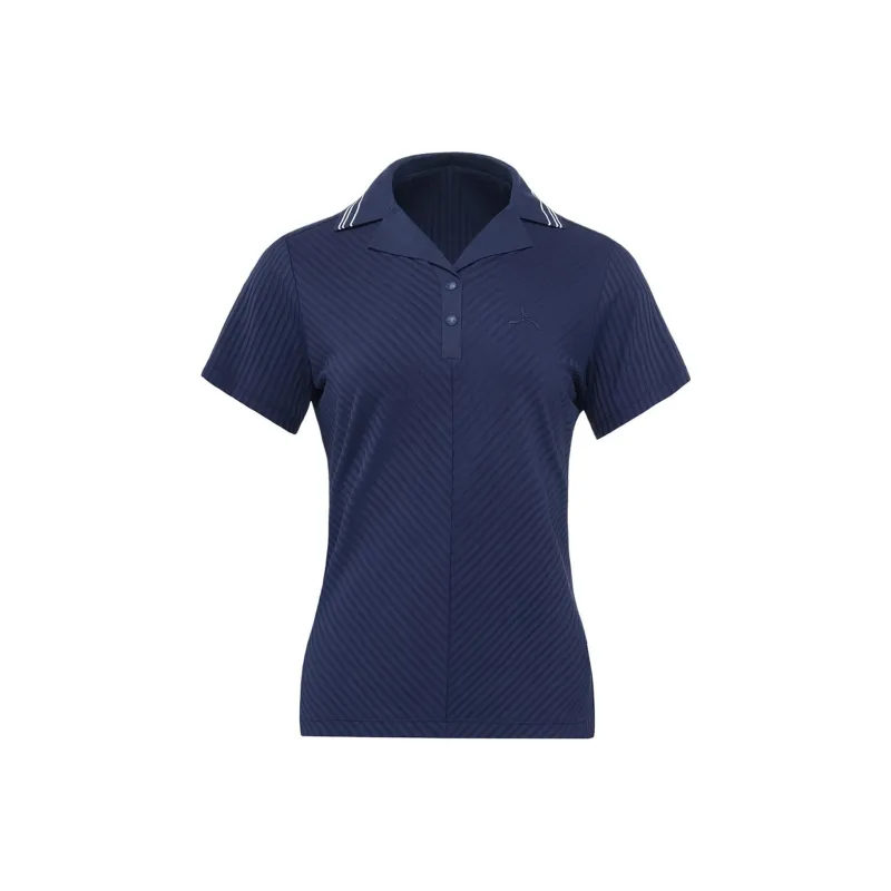 LI NING 1990 Golf Series Polo Shirts Women's Dark Ship Blue-0