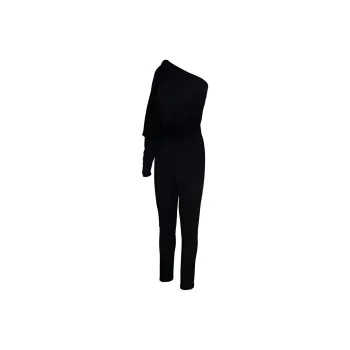 SAINT LAURENT One Shoulder Ruched Jumpsuit
