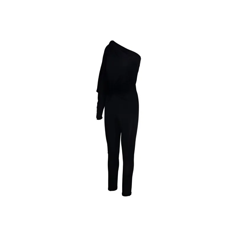 SAINT LAURENT One Shoulder Ruched Jumpsuit-0