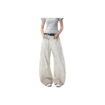 NEVER RULE Casual Pants Unisex Dirty White