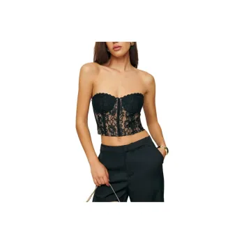 REFORMATION Kylah Top Strapless Top Women's Black