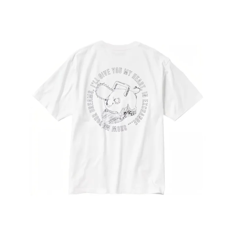 UNIQLO X Chainsaw Man Co branded Series T Shirts Unisex White-1