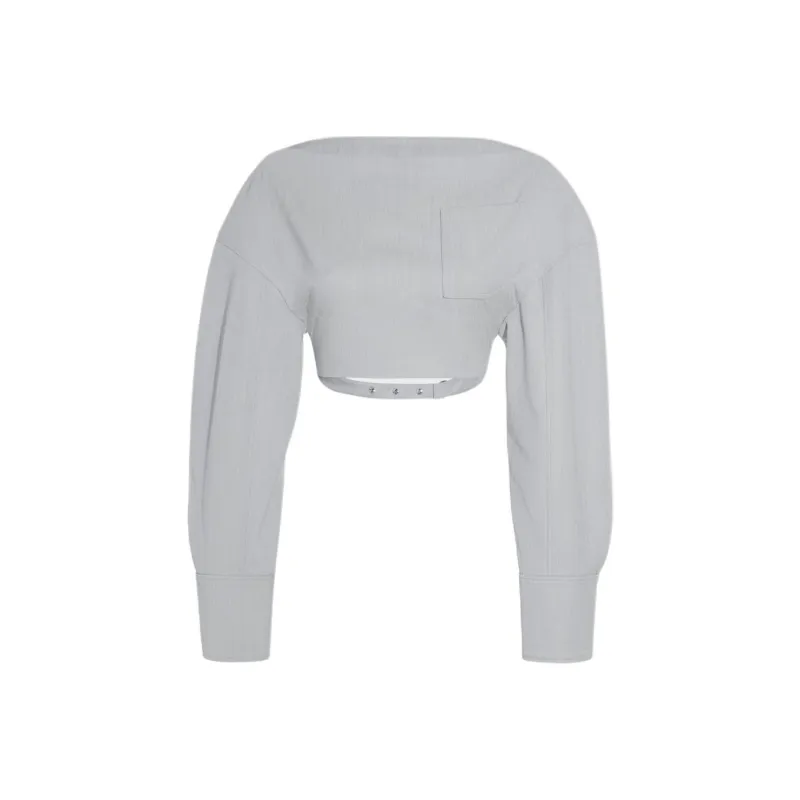 Jacquemus Casaco Cropped Tee 'Light Grey'-0
