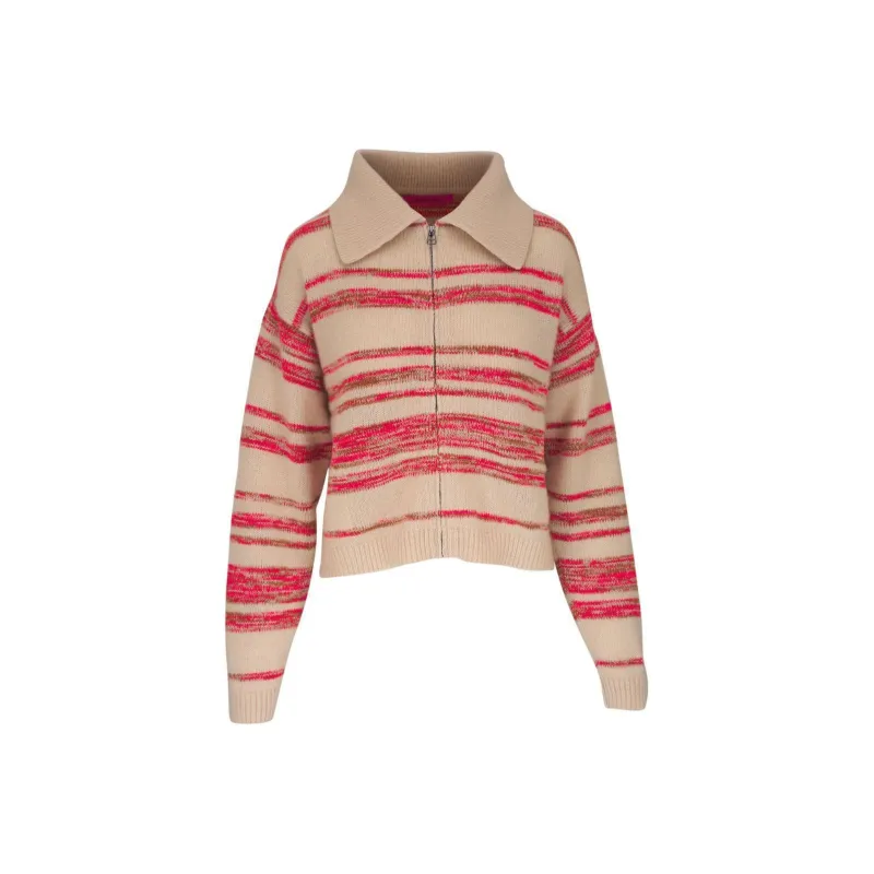 The Elder Statesman Striped Zip-up Cardigan-0