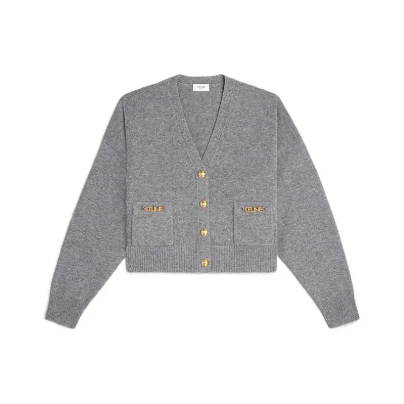 CELINE Cashmere Sweaters Women's Gray-0