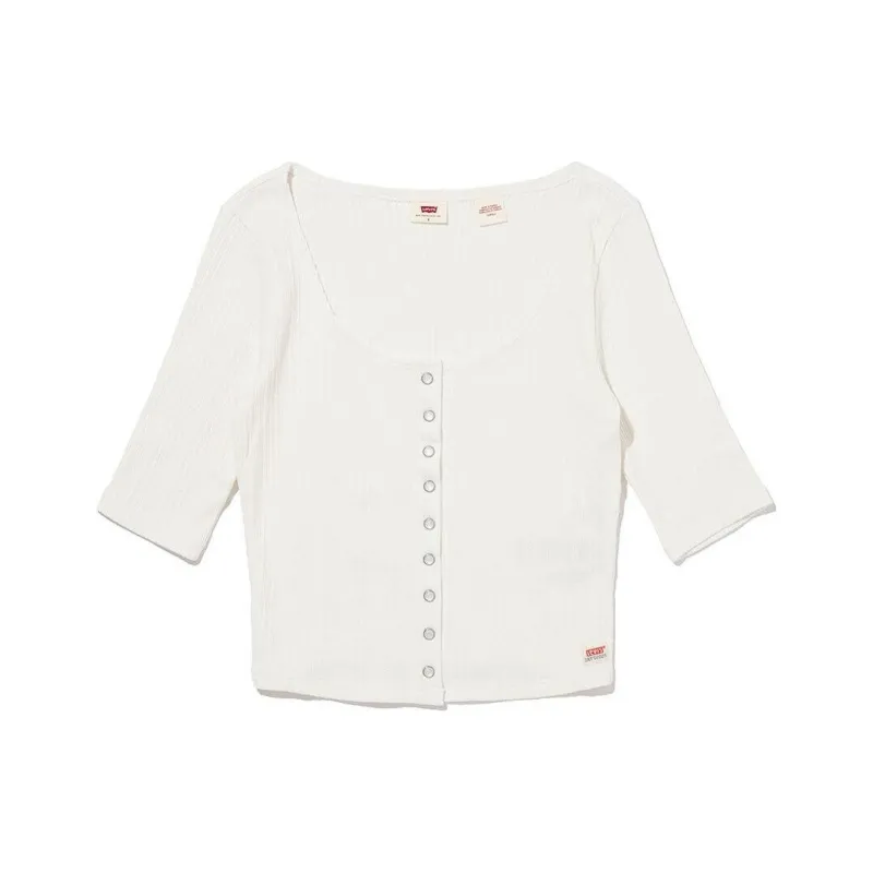 Levis Press stud Waffle jersey T shirt-0