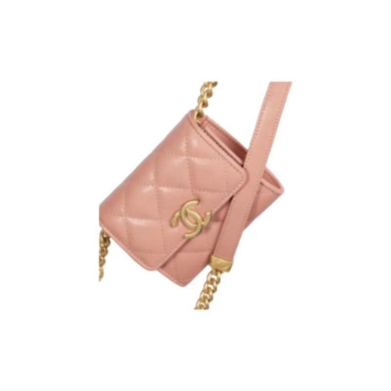 CHANEL Grain Embossed Caviar Cow Leather Coin Purse, Clutch, Shoulder Bag, Crossbody Bag Women's Dark Pink-3
