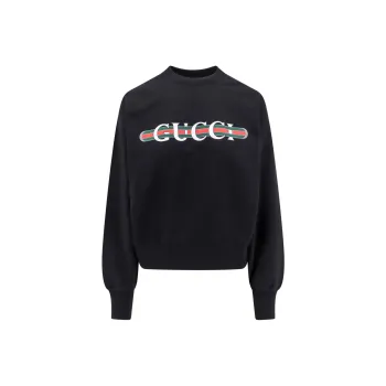 GUCCI Logo Printed Jersey Sweatshirt