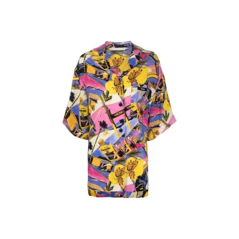 PALM ANGELS Miami Graphic print Bowling Shirt