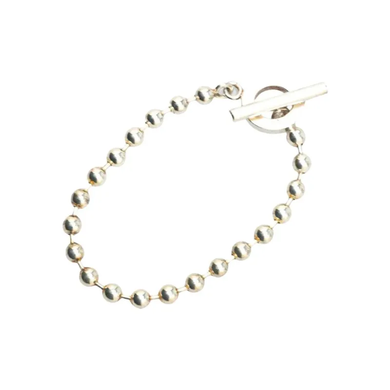 GUCCI 2000 2015 Sterling Silver Boule Chain Toggle Bracelet-2