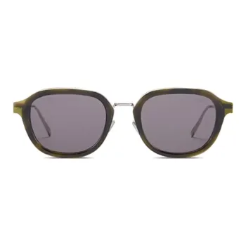 BERLUTI Acetate Metal Irregular Shape Sunglasses Unisex Khaki