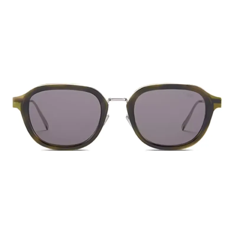 BERLUTI Acetate Metal Irregular Shape Sunglasses Unisex Khaki-0