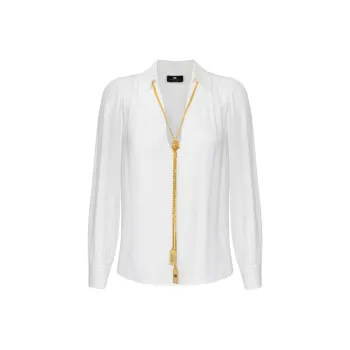 Elisabetta Franchi Necklace appliqué Georgette Blouse