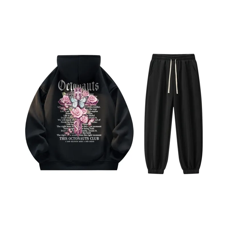 Small Columns Under The Sea Sweatshirt Set Unisex-6