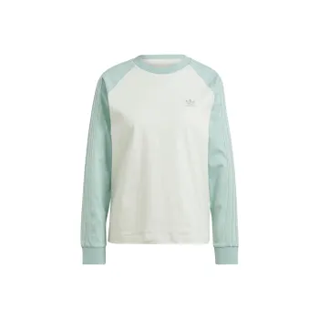 Adidas Originals Set in Sleeve T Shirt Women's Linen Green