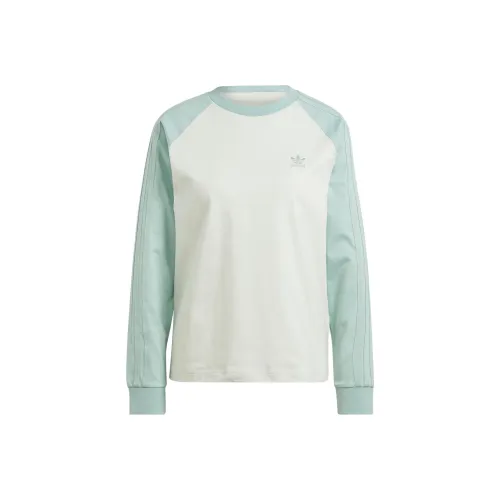 Adidas Originals Set in Sleeve T Shirt Women's Linen Green