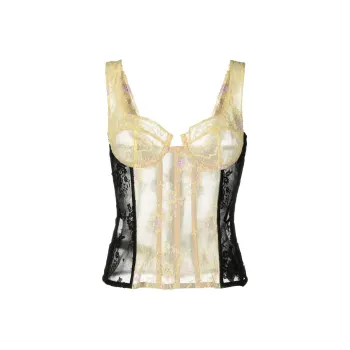 NATASHA ZINKO Lace Panelled Corset Top