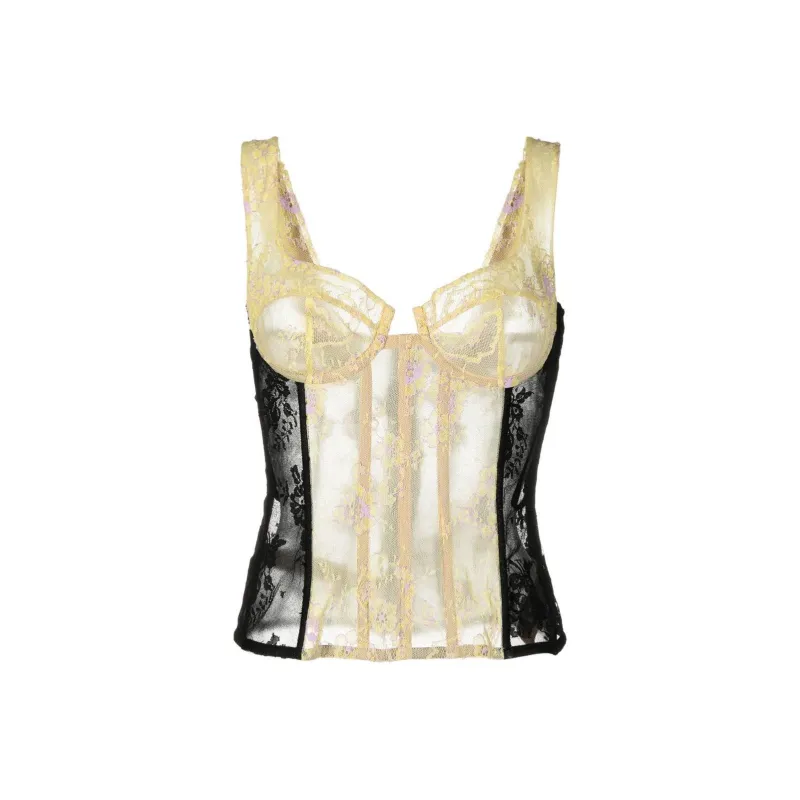 NATASHA ZINKO Lace Panelled Corset Top-0