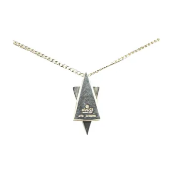 GUCCI 1990 2024 Sterling Silver Star Of David Pendant Necklace