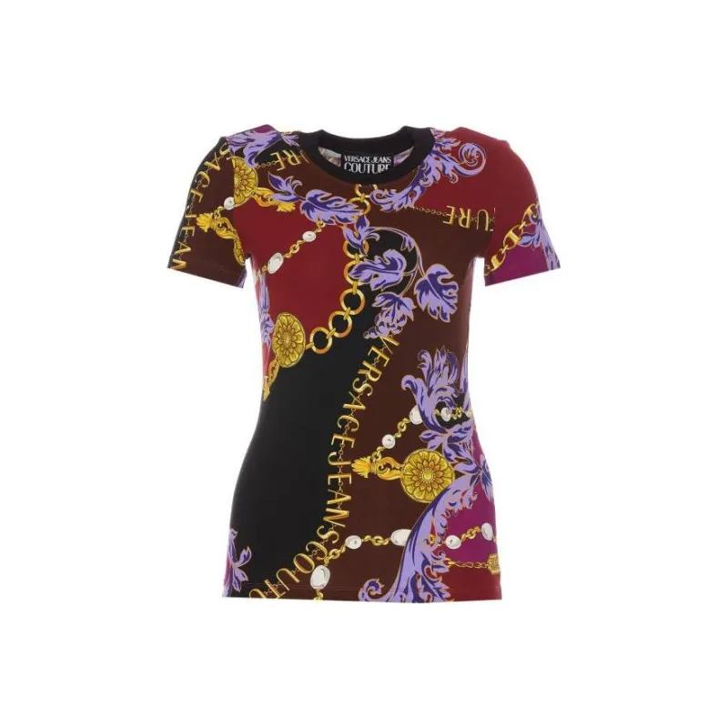 VERSACE JEANS COUTURE Baroque print Cotton T shirt-0