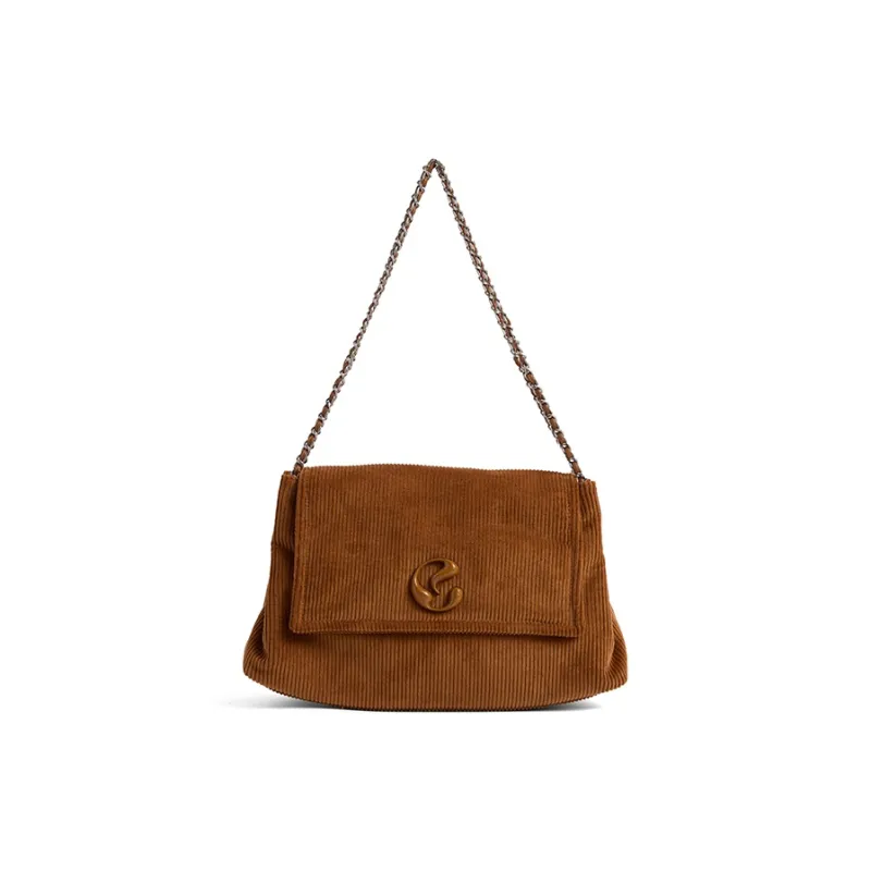 JACD Corduroy Shoulder Bag Regular Women's Brown/Gray-0