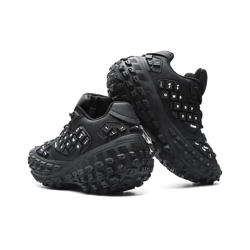 MVA Slip Resistant, Abrasion Resistant, Breathable, Impact Resistant, Lightweight Low Top Chunky Sneakers Unisex Black-4