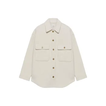 ARITZIA FW24 Wilfred Yvonne Merino Wool Jacket Jackets Coats Women's Birch/Birch Wood