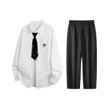 PEIMENG Shirt Matching Set Unisex White