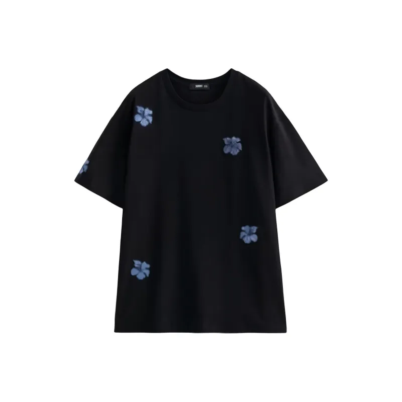Initial Language T Shirt Women's Black-0