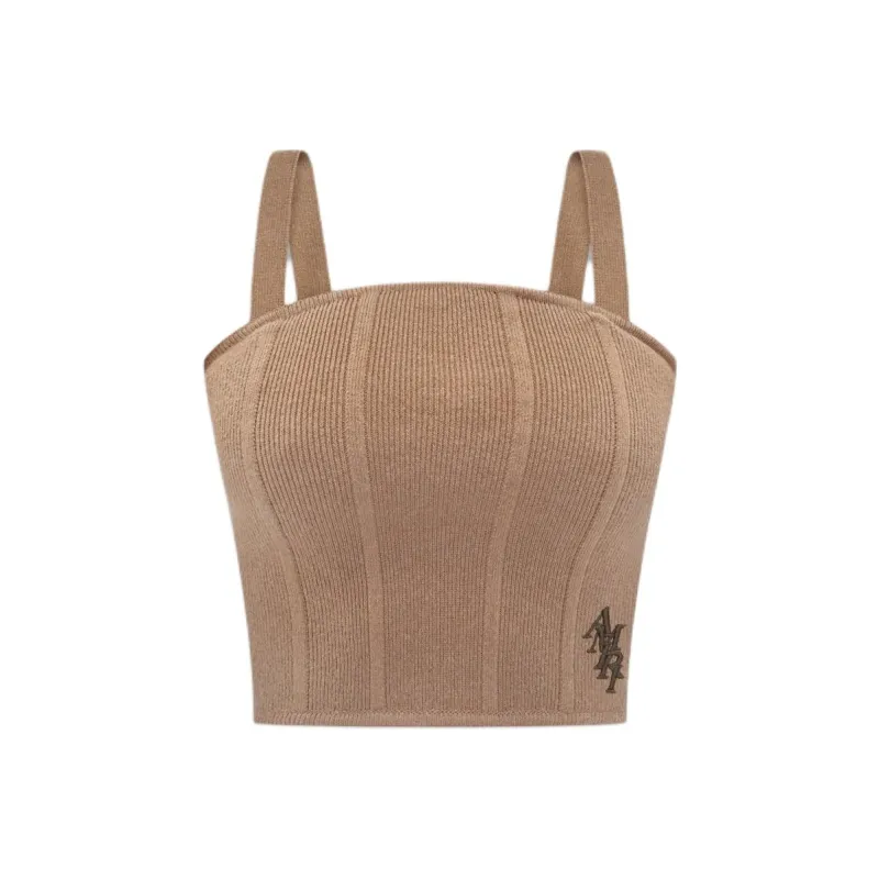 AMIRI Stack Knit Bustier Camisole Women's Brown-0