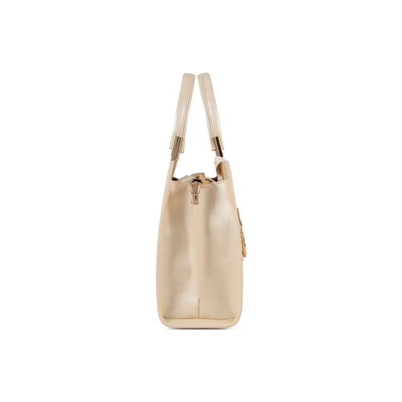 Vigno High quality Fabric One Shoulder Handbags Medium Size Women's Ecru-3