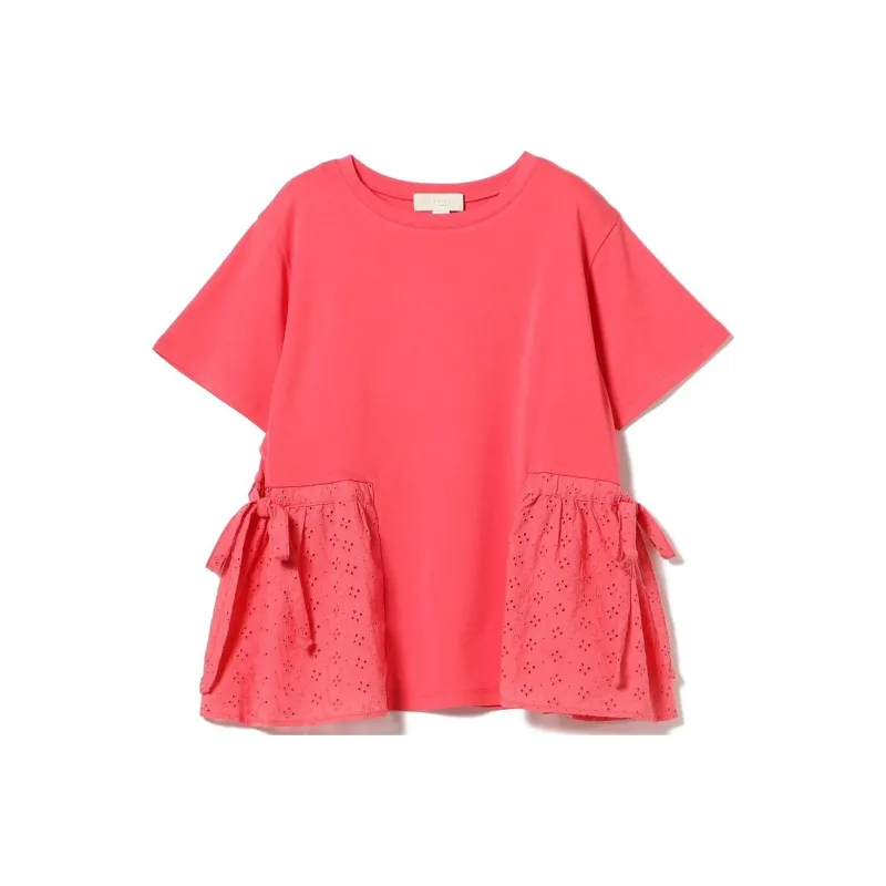 Beams T-Shirts Women's Pink-0