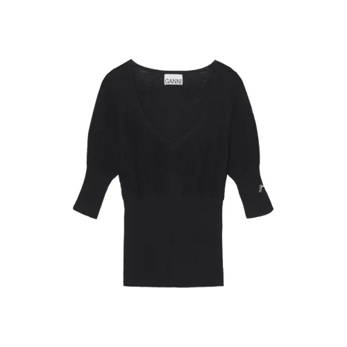 GANNI Ribbed knit Merino Wool Top