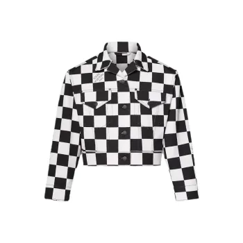 LOUIS VUITTON Cropped Damier Denim Jacket