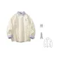 Apricot+Blue White Stripes[Shirt](Includes 1 Random Puffer Jacket)
