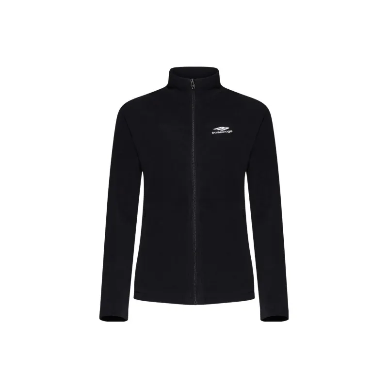 Balenciaga Logo Embroidered Zip-Up Jacket-0