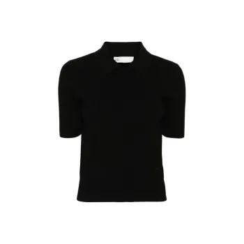 TORY BURCH Short-Sleeved Knitted Polo Top