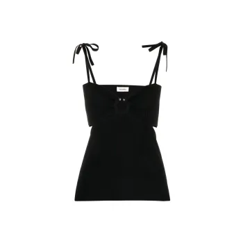NANUSHKA Tied straps Fine ribbed Top