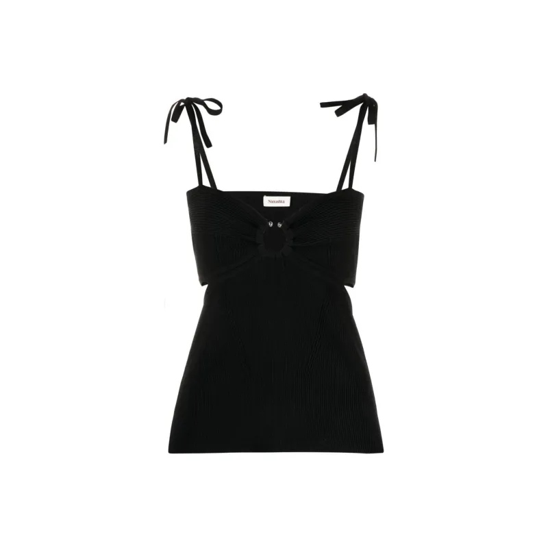 NANUSHKA Tied straps Fine ribbed Top-0
