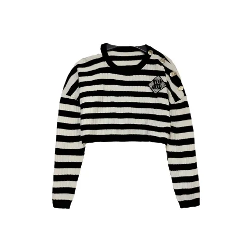 TCH Cashmere Sweaters Women's Black White Stripes