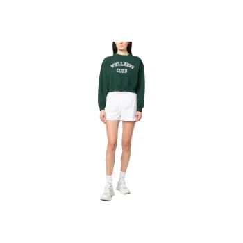 SPORTY & RICH Wellness Club Cropped Cotton Sweatshirt